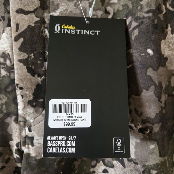 Cabelas Instict True Timber VSX Grindstine Hunter Pants Mens Size 34x33 NWT Camo - Picture 4 of 9